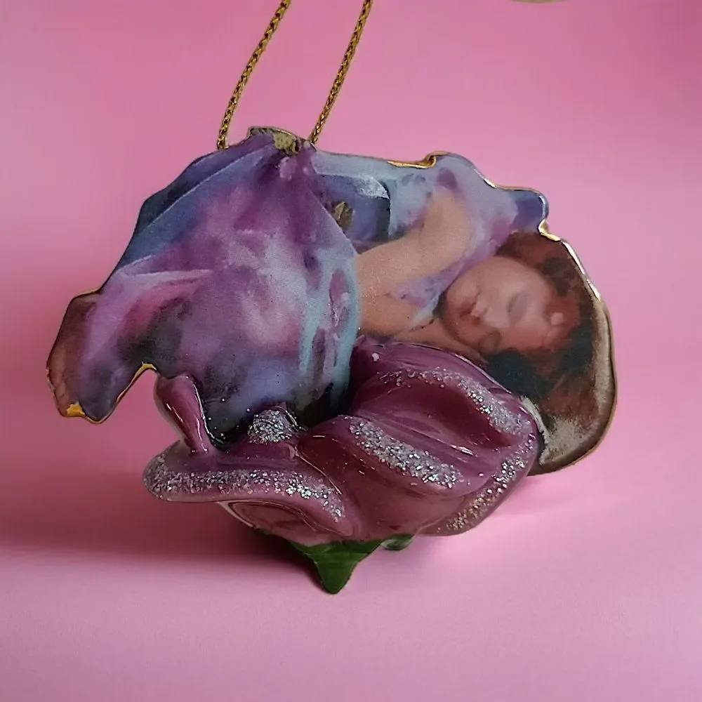 Lisa Jane Fairy Ornament Purple Porcelain Wings Of Wonder Twilight Enchantment